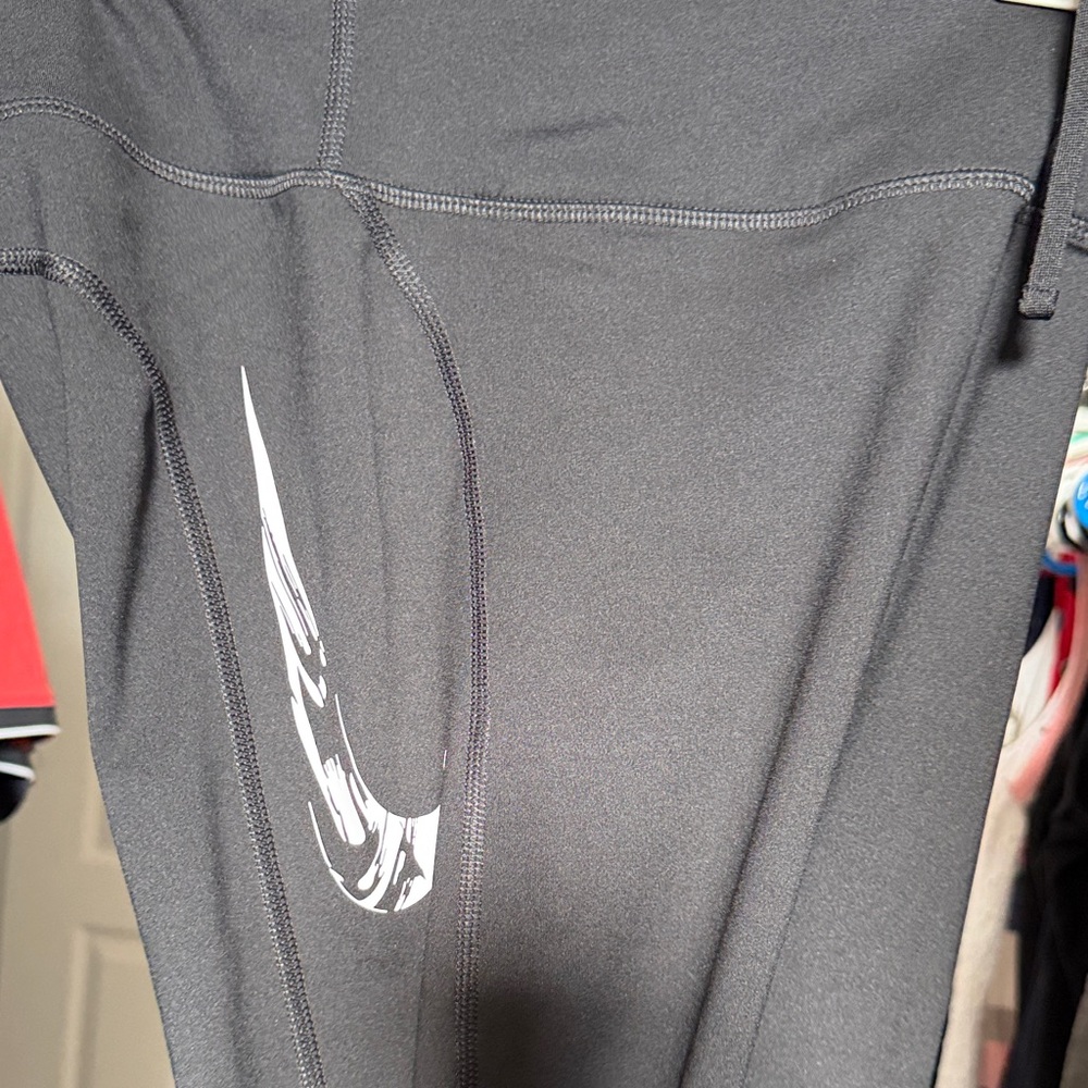 Nike Charcoal Leggings with White Logo